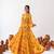 Yellow Floral Printed Tiered Circular Lehenga Set