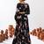 Black Floral Printed Tiered Circular Lehenga Set