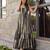 Grey floral printed anarkali gown for women