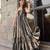 Grey floral printed anarkali gown for women