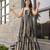 Grey floral printed anarkali gown for women