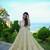 White floral printed anarkali gown for women