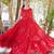 Red floral printed anarkali gown for women