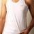 Men's white solid round neck sleeveless vest
