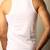 Men's white solid round neck sleeveless vest