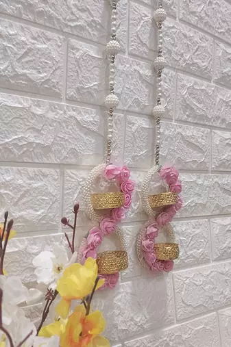 handmade mini rose and tea light toran decoration item for home decor (pack of 2)