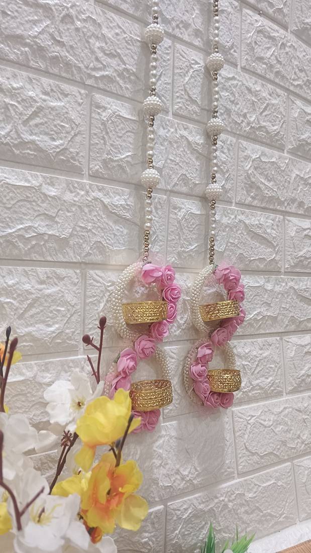 handmade mini rose and tea light toran decoration item for home decor (pack of 2)