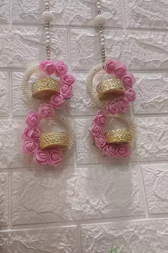 handmade mini rose and tea light toran decoration item for home decor (pack of 2)