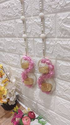 handmade mini rose and tea light toran decoration item for home decor (pack of 2) 3
