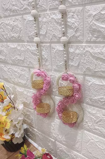 handmade mini rose and tea light toran decoration item for home decor (pack of 2)