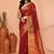 maroon cotton blend handloom saree with running blouse piece pallu & border zari work