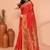 red cotton blend handloom saree with running blouse piece pallu & border zari work