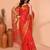 red cotton blend handloom saree with running blouse piece pallu & border zari work