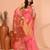peach pink cotton blend handloom saree with running blouse piece pallu & border zari work