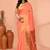 peach orange cotton blend handloom saree with running blouse piece pallu & border zari work