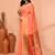 peach orange cotton blend handloom saree with running blouse piece pallu & border zari work
