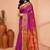 magenta cotton blend handloom saree with running blouse piece pallu & border zari work