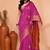 magenta cotton blend handloom saree with running blouse piece pallu & border zari work