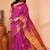 magenta cotton blend handloom saree with running blouse piece pallu & border zari work