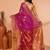 magenta cotton blend handloom saree with running blouse piece pallu & border zari work