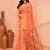 orange cotton blend handloom saree with running blouse piece pallu & border zari work