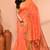 orange cotton blend handloom saree with running blouse piece pallu & border zari work