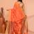 orange cotton blend handloom saree with running blouse piece pallu & border zari work