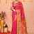 pink cotton blend handloom saree with running blouse piece pallu & border zari work