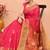 pink cotton blend handloom saree with running blouse piece pallu & border zari work