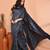 grey silk blend handloom saree with running blouse piece