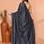 grey silk blend handloom saree with running blouse piece