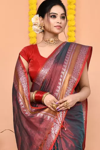 rama organic tissue saree with running blouse piece 