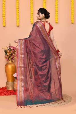 rama organic tissue saree with running blouse piece  5