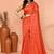 orange silk blend handloom saree with running blouse piece