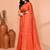orange silk blend handloom saree with running blouse piece