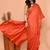 orange silk blend handloom saree with running blouse piece