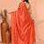 orange silk blend handloom saree with running blouse piece