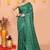 green silk blend handloom saree with running blouse piece