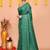 green silk blend handloom saree with running blouse piece