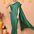 green silk blend handloom saree with running blouse piece