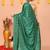 green silk blend handloom saree with running blouse piece