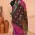 magenta cotton blend handloom saree with running blouse piece