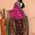 magenta cotton blend handloom saree with running blouse piece