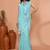cotton blend handloom white sky blue check saree with running blouse piece