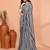 cotton blend handloom white black check saree with running blouse piece