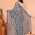 cotton blend handloom white black check saree with running blouse piece