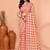 cotton blend handloom multi color check saree with running blouse piece