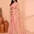 cotton blend handloom multi color check saree with running blouse piece