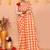cotton blend handloom multi check saree with running blouse piece
