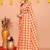 cotton blend handloom multi check saree with running blouse piece